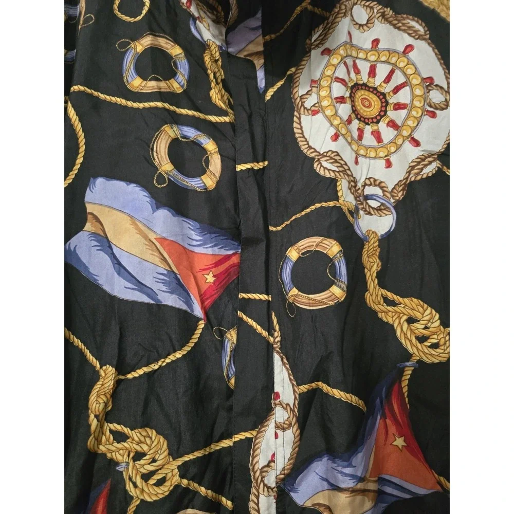 3XL Casual Corner vintage silk bomber jacket late 80s early 90s nautical